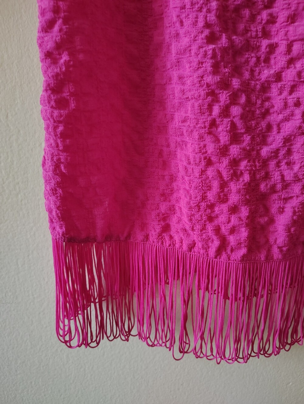 Lilly Pulitzer Pink Fringe Tank Top XS Rodeo Textured Knit Boho Festival Glam - Picture 4 of 5